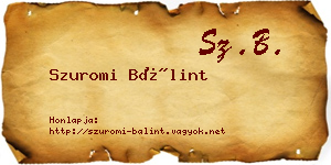 Szuromi Bálint névjegykártya