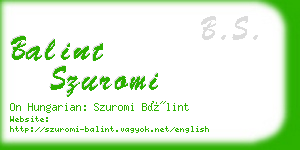 balint szuromi business card